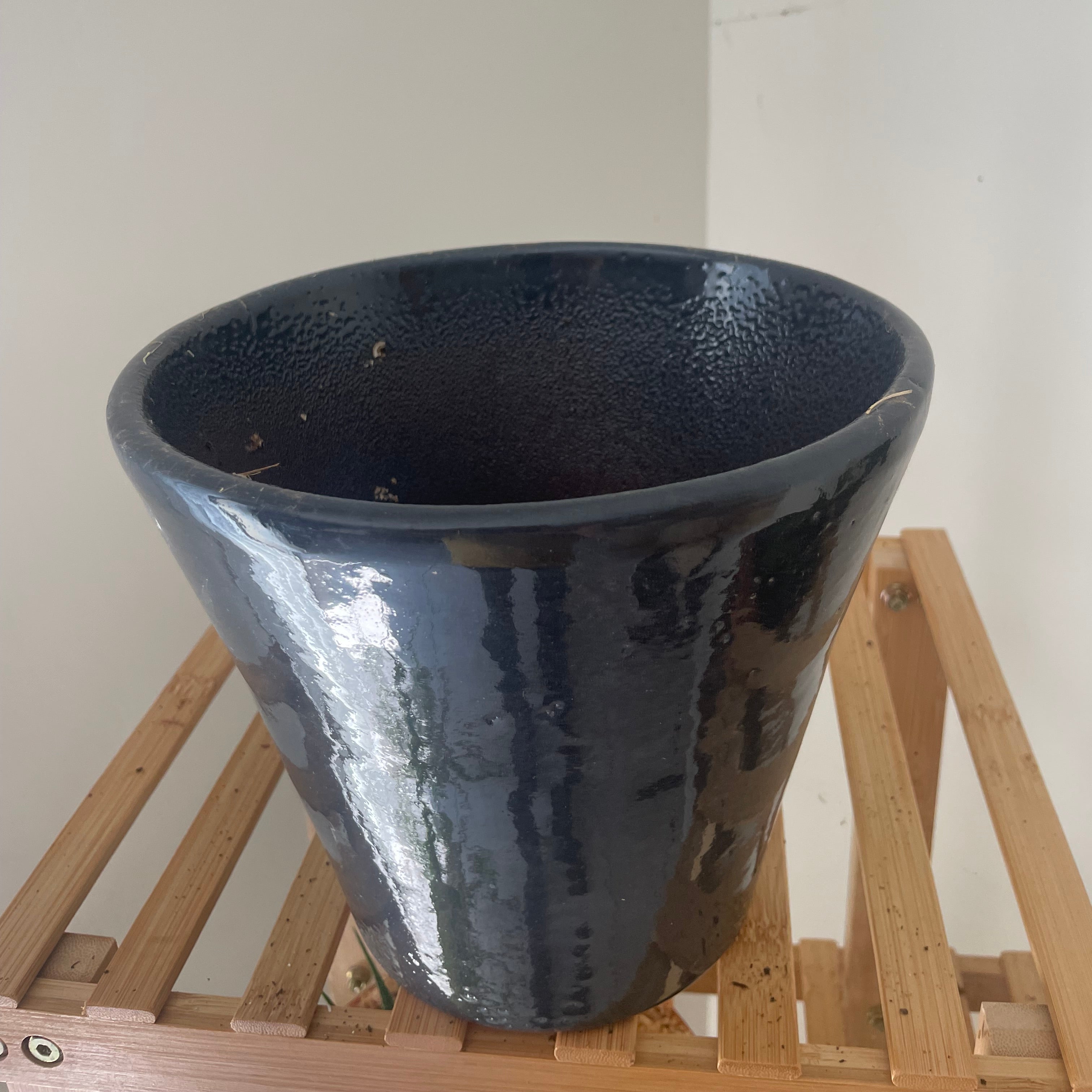 Pot vernie bleu